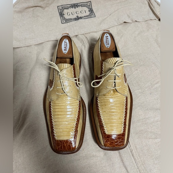 Chaussures David Eden Vintage - Imitation Crocodile Et Léopard - Taille 9 US (42 EUR) - Occasion - Fabriqué En Italie